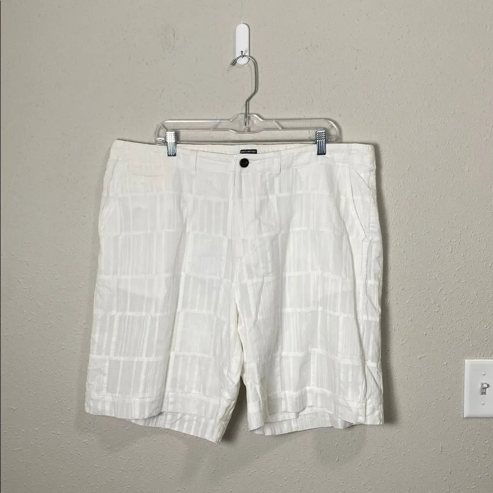 Island Vintage Beach Slumber Short White Textured Cotton Shorts Size 38 Beach